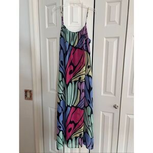 Sam Edelman Multicolor Abstract Maxi Dress - Pink, Blue, Green, Purple
